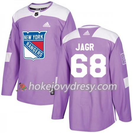 Pánské Hokejový Dres New York Rangers Jaromir Jagr 68 Adidas 2017-2018 Nachová Fights Cancer Practice Authentic